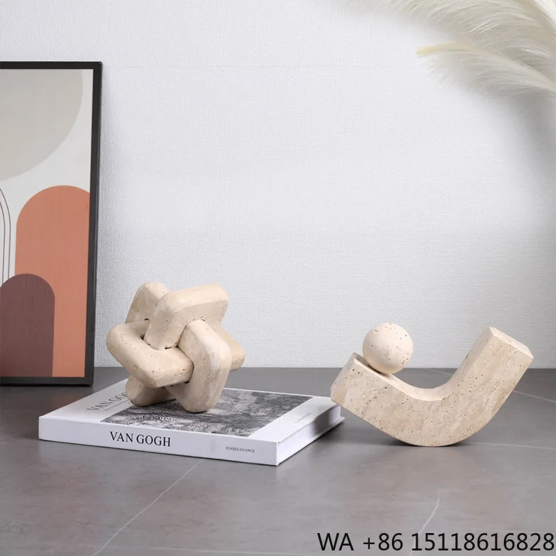 European Style Minimalist Yellow Cave Stone Various Irregular Shapes Room Bookshelf Desktop Decoration