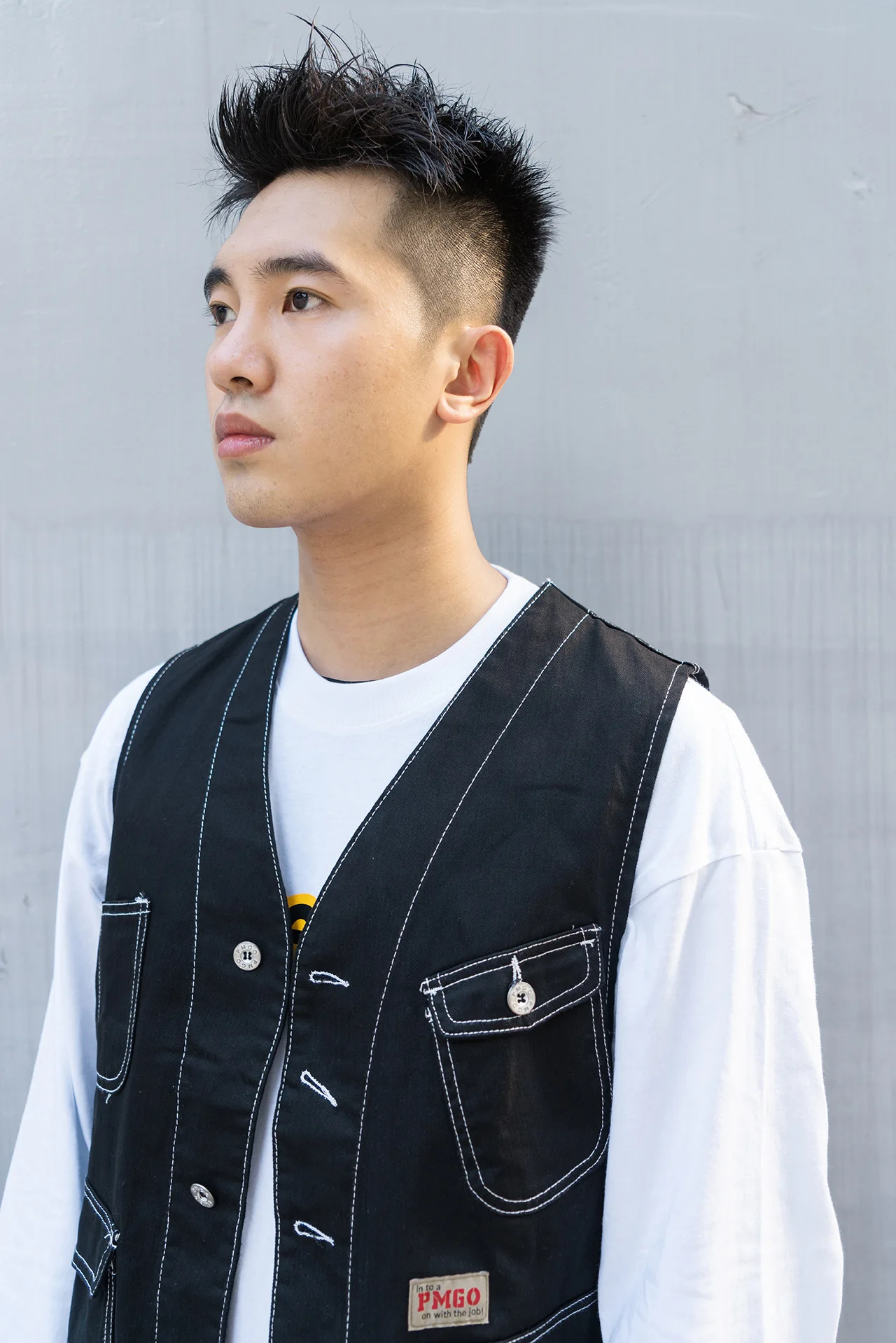 Harajuku Japanische Retro Casual Cargo-Westen für Herren, Leichte Kontrastnähte Outdoor-Funktionsweste, Old Money Ästhetik-Jacke – Detail 6