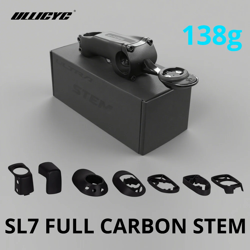 

ULLICY For SL7 Full Carbon Stem Bicycle Ultralight 140g Bike Stem Aero Integrated Internal Wiring Hidden Cockpit 70mm-130mm