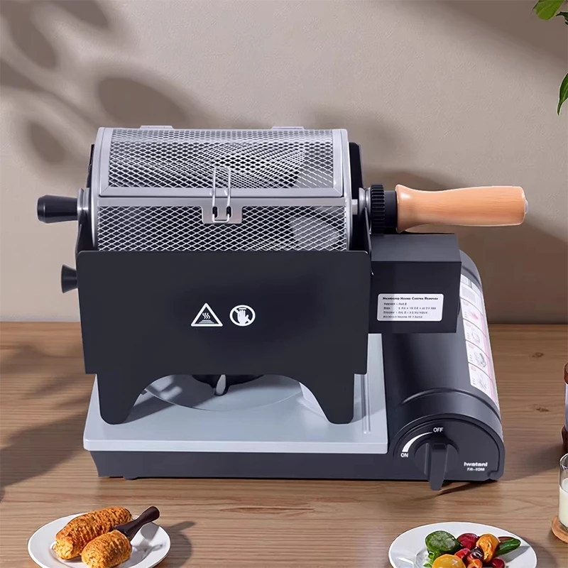 Electric Manual Coffee Roaster Coffee Bean Nuts Baking Machine Home Outdoor Roasting Machine Stainless Steel