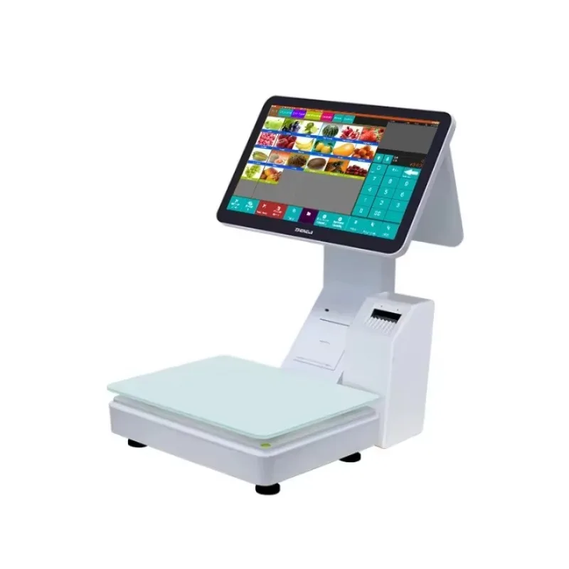 15.6 Inch   Touch Screen POS System All-in-One Fruit Shop Store Hotel Market AI Recognition  Label Scale