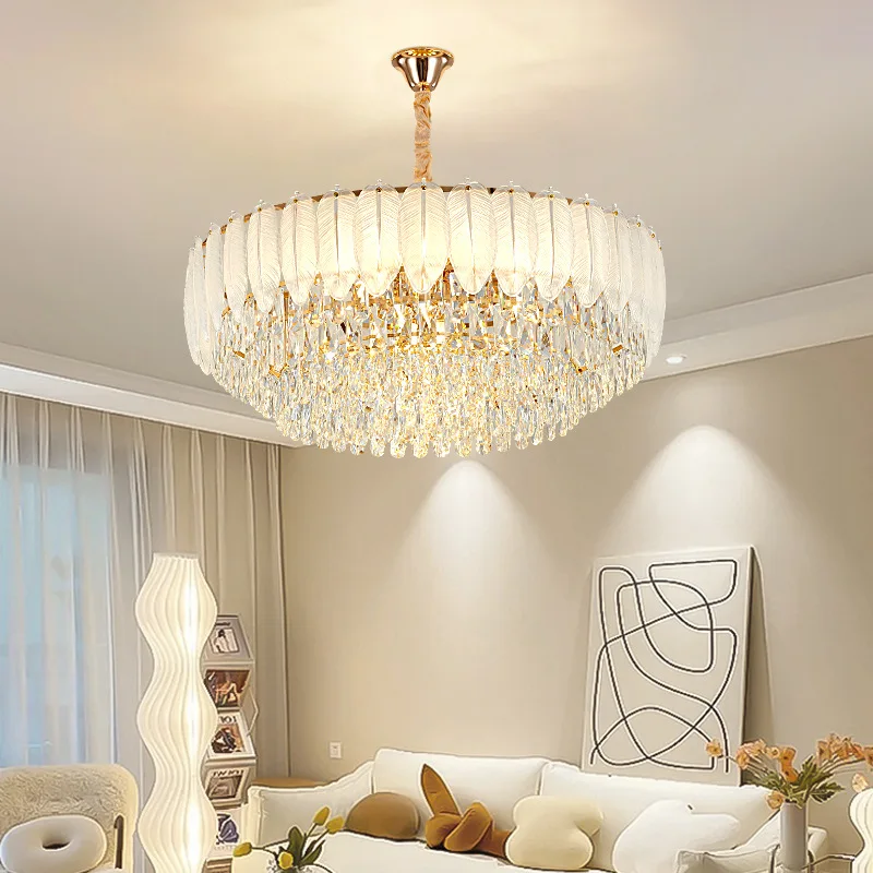 Modern Luxury Crystal LED Pendant Light For Living Dining Room Bedroom Hanging Ceiling Chandelier Art Restaurant Lamp