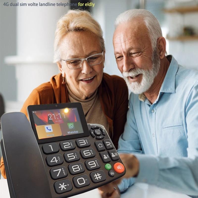 4G card dual card touch screen phone landline system, video call WeChat elderly machine home use