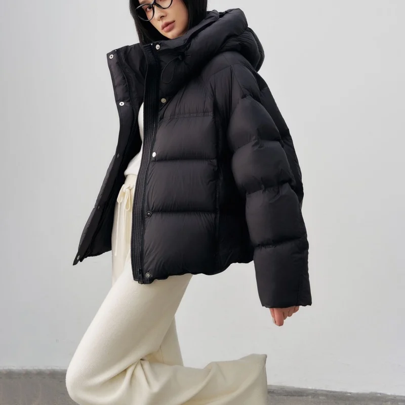 Winter Neue Damen Dicke Warme Weiße Ente Unten Mit Kapuze DownJacket2025