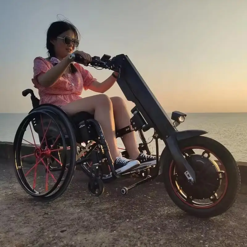 Coofull 800W Electric Handcycle Attachment for Manual Wheelchair, 16 Inch Wheel with 12AH Battery - Easy Install Power Assist