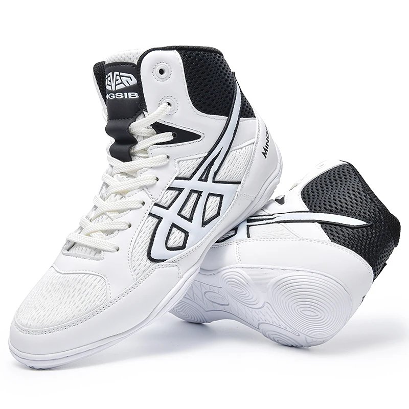 Boxing Shoes Breathable Mesh Non-slip Sole Lightweight Training Sneakers for Kickboxing Wrestling Combat Sports