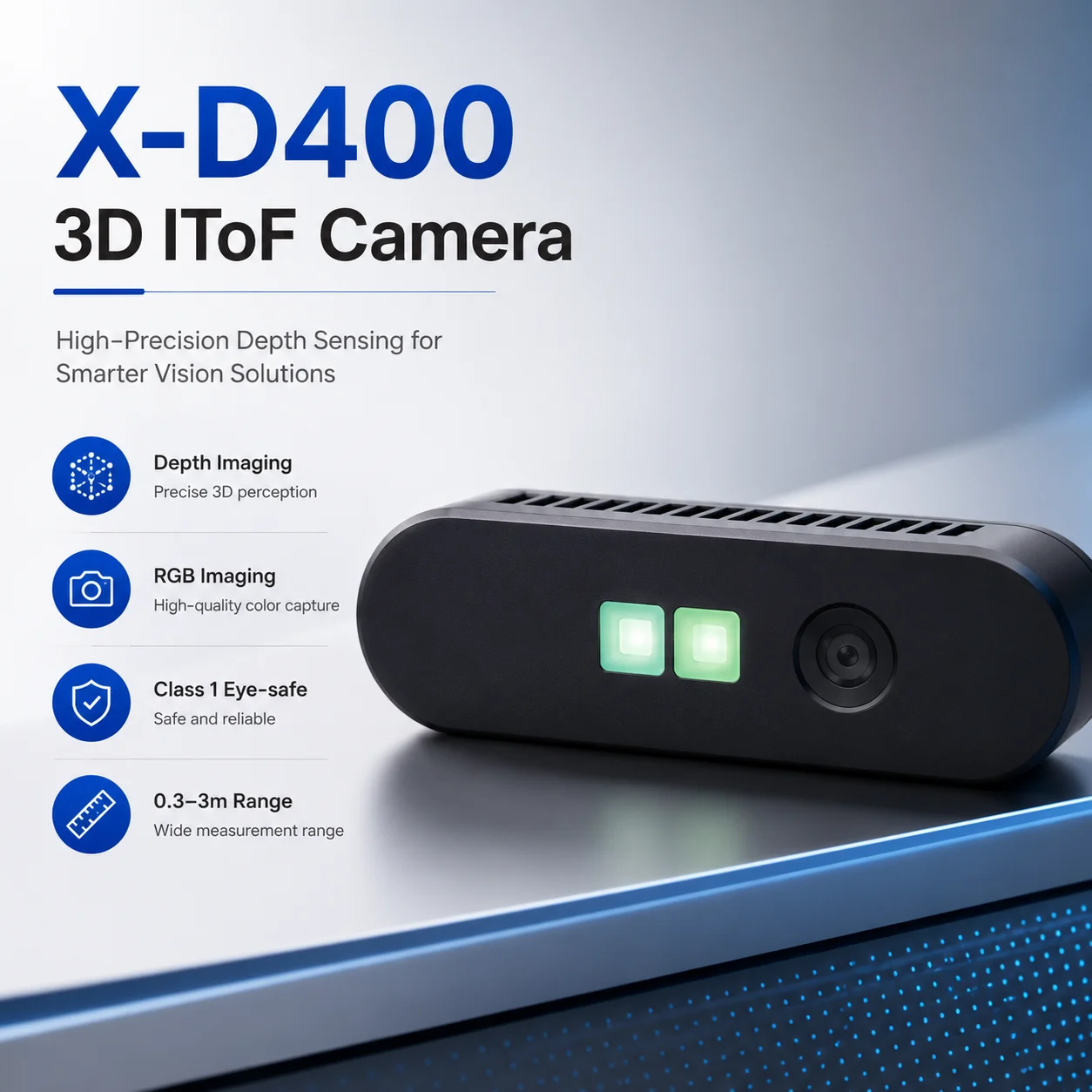 X-D400 3D IToF Depth Camera for Construction Safety Zone Monitoring Personnel Detection Industrial Vision Optical Sensor