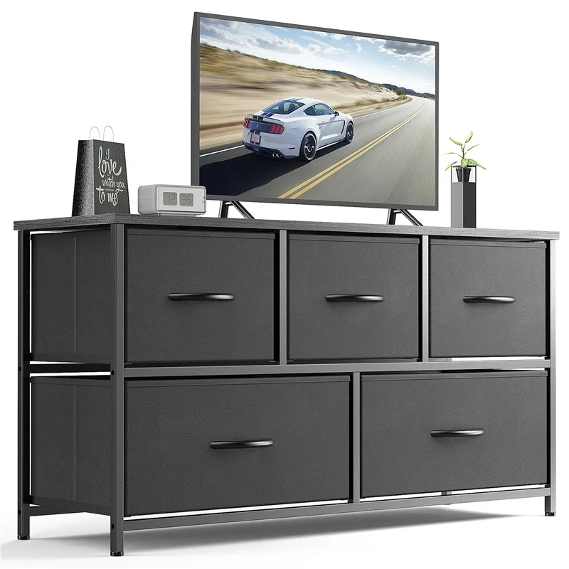 Dresser for Bedroom Storage Drawers, Fabric Storage Tower with 4/5/6/7/8/9/10 Drawers Sturdy Metal Frame