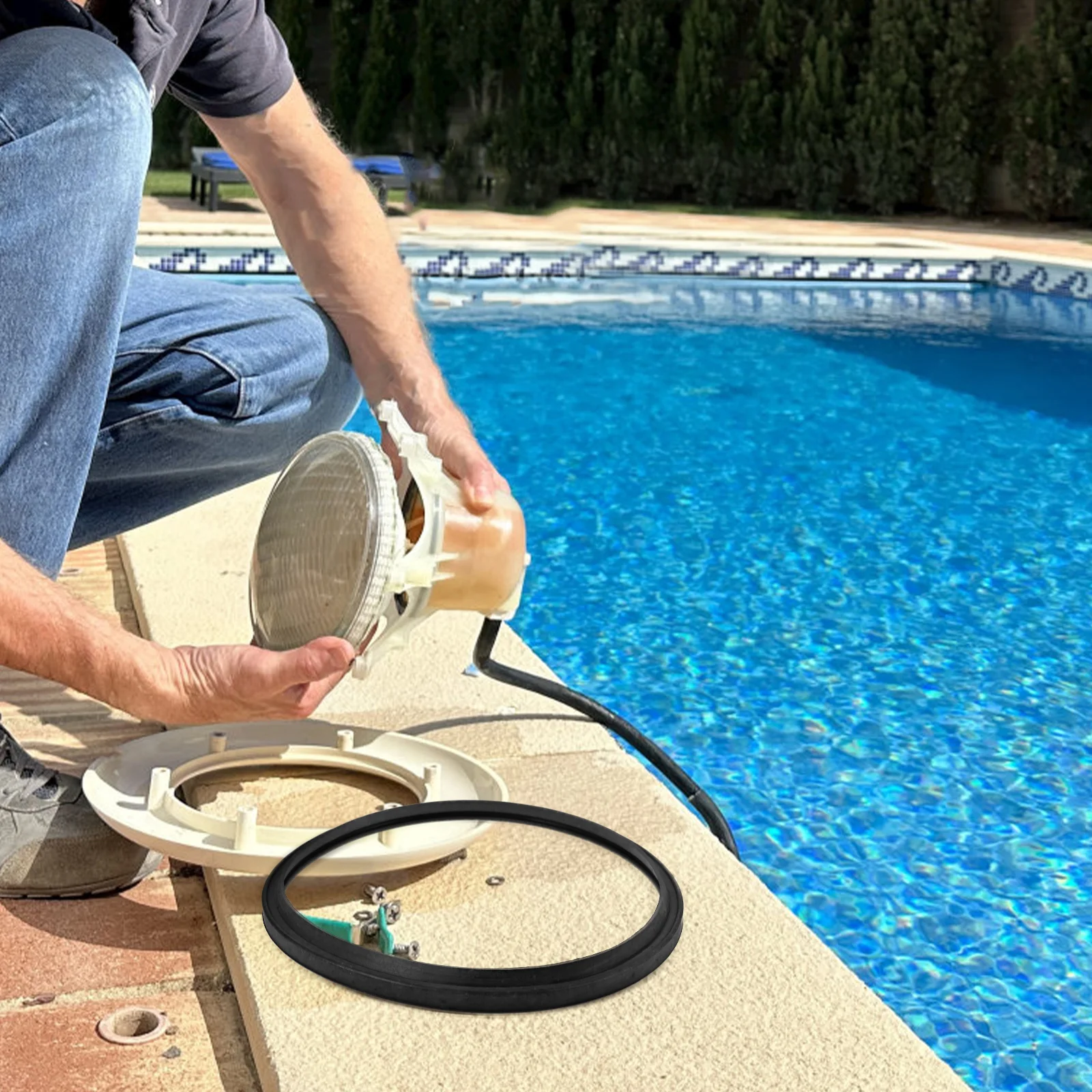

Pool Light Gasket Black Rubber Lens Ring Sealing Washer For Pool Lights Lens Accessories Waterproof Performance