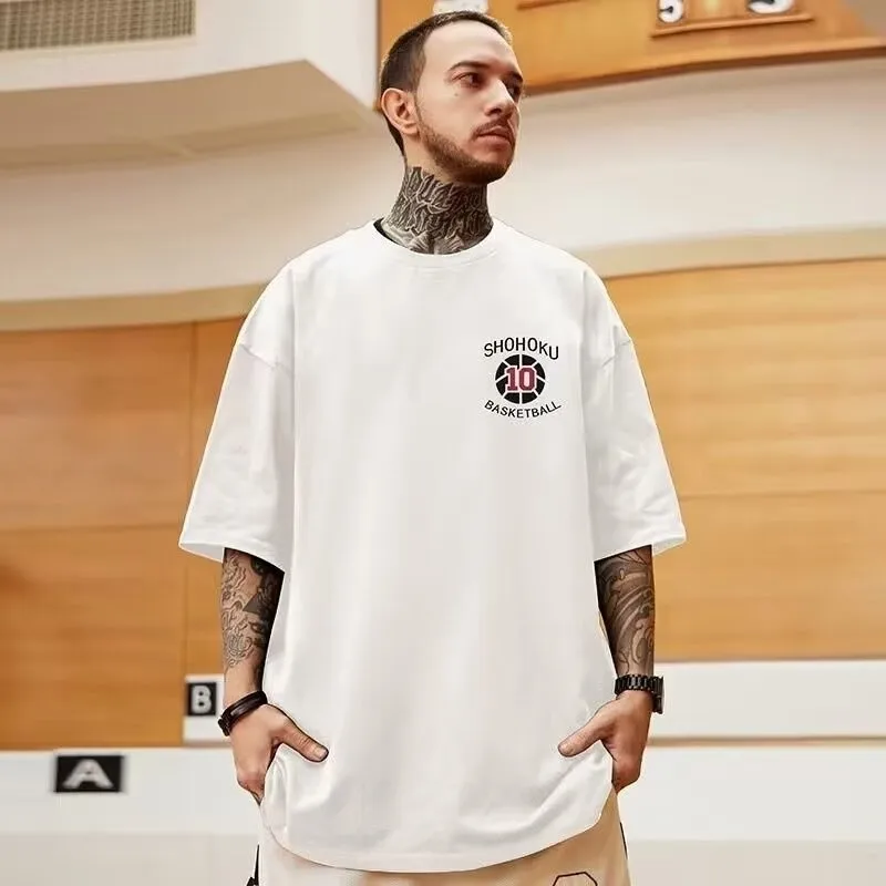 Camiseta Oversize para Hombre, Talla 8XL, Moda Americana, Estampado de Baloncesto Número Diez, Manga Corta, Cuello Redondo, Pareja 4