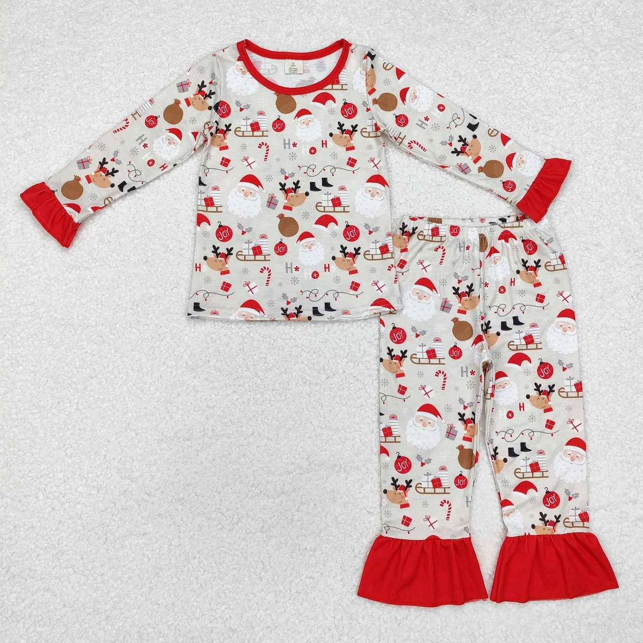 

Wholesale Toddler Long Sleeves Shirt Santa Deer Pants Baby Girl Sleepwear Pajamas Kids Outfit Children Infant Christmas Set