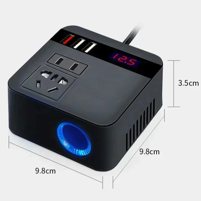 TAO 75W 12V To 110V 220V Modified Sine Wave Car Inverter Charger Multi-function Power Converter Mobile Phone Computer Charging