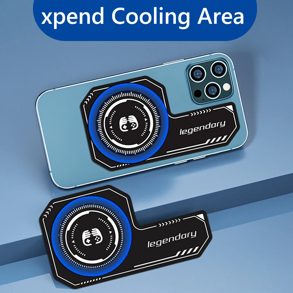 Mobile Phone Cooling Plate Expend Cooling Area Mini Game Cooler for PUBG Game Compatible Magnetic/ Back-clip for Cell Phone