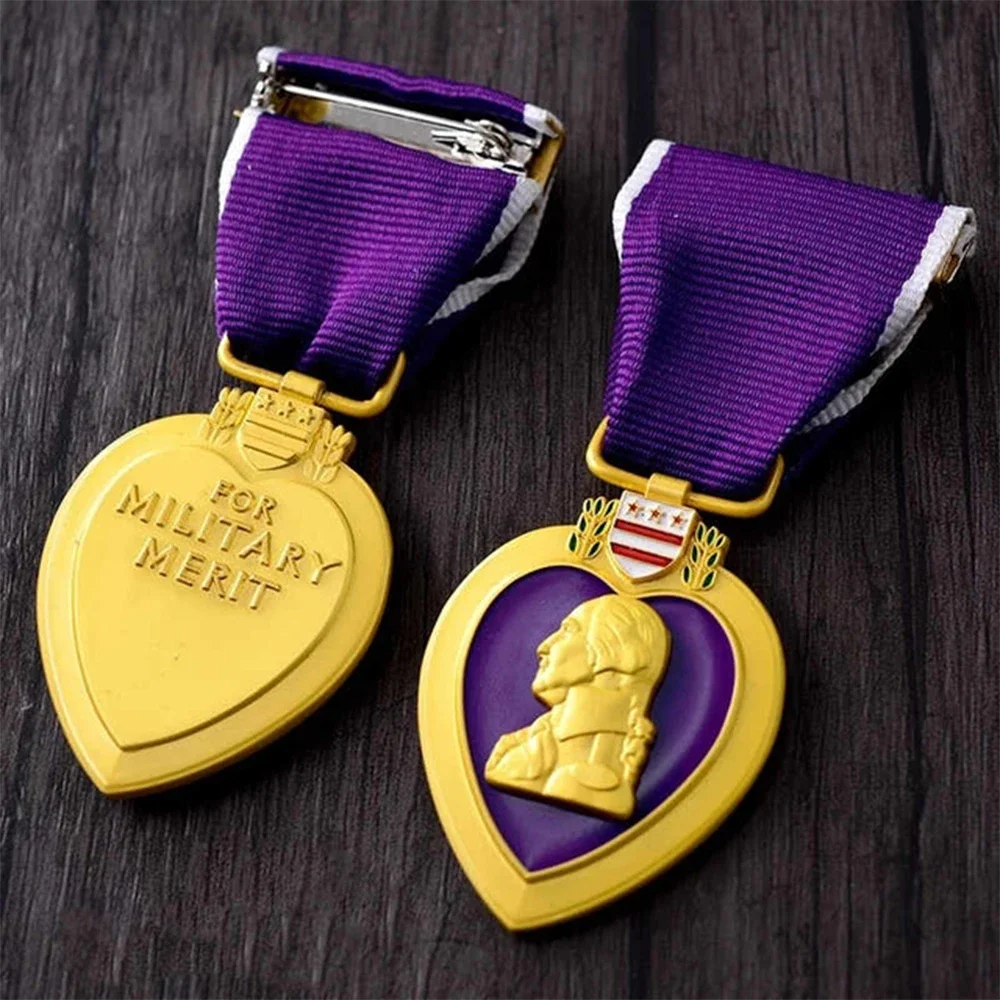 American USA Army Purple Heart Military Medal chest badge Collection Insignia Brooch Pin