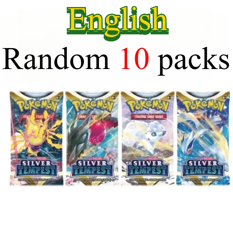 10 Pokémon-kaartpakketten, heldere sterren, 151 prismatische evoluties, PALDEAN FATES, Engelse versterking, gevechtstransactiekaartcadeau