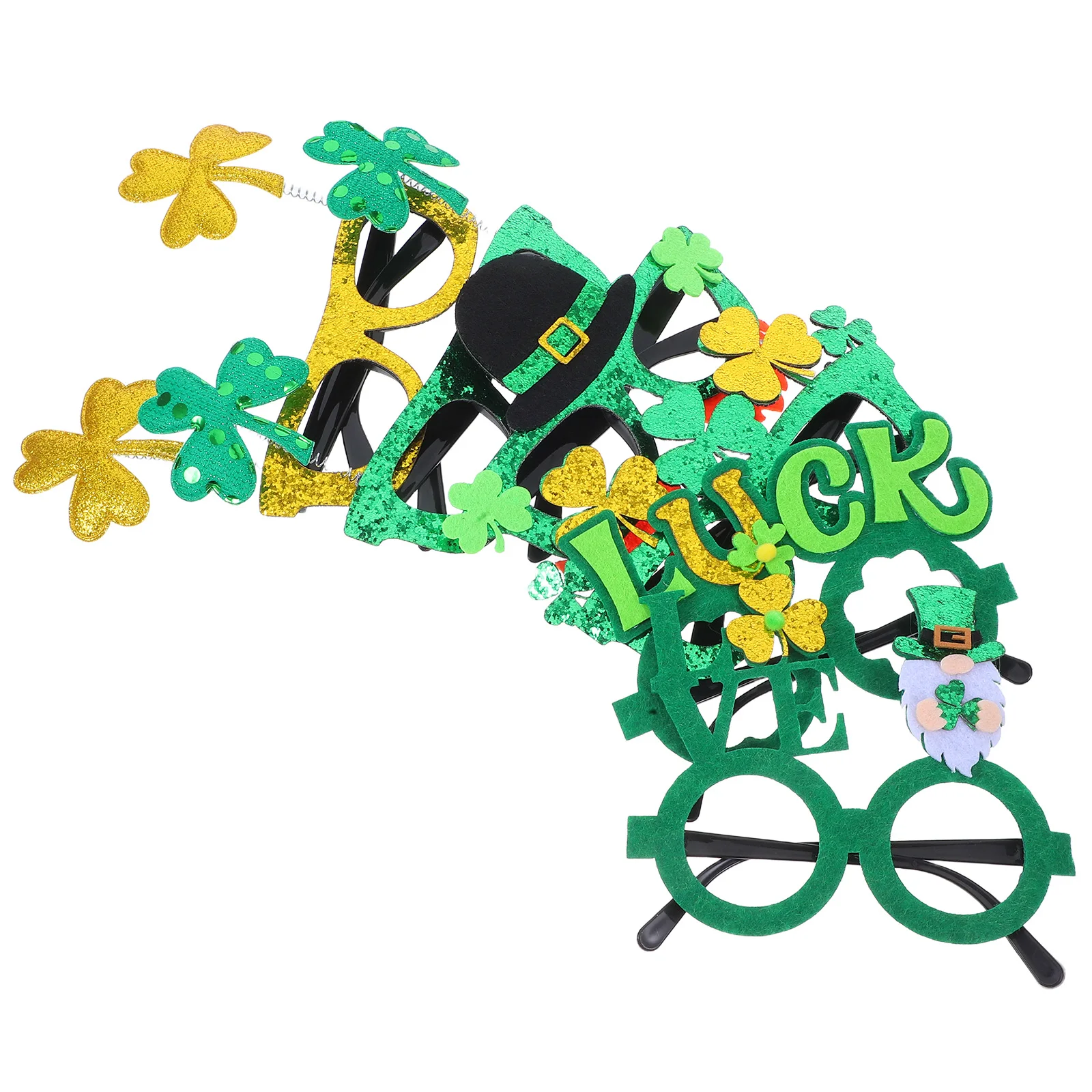 

6 Pcs Glasses Eyeglasses Frame Props Irish Holiday Party Supplies Patrick Day Accessories Photo Booth Shamrock