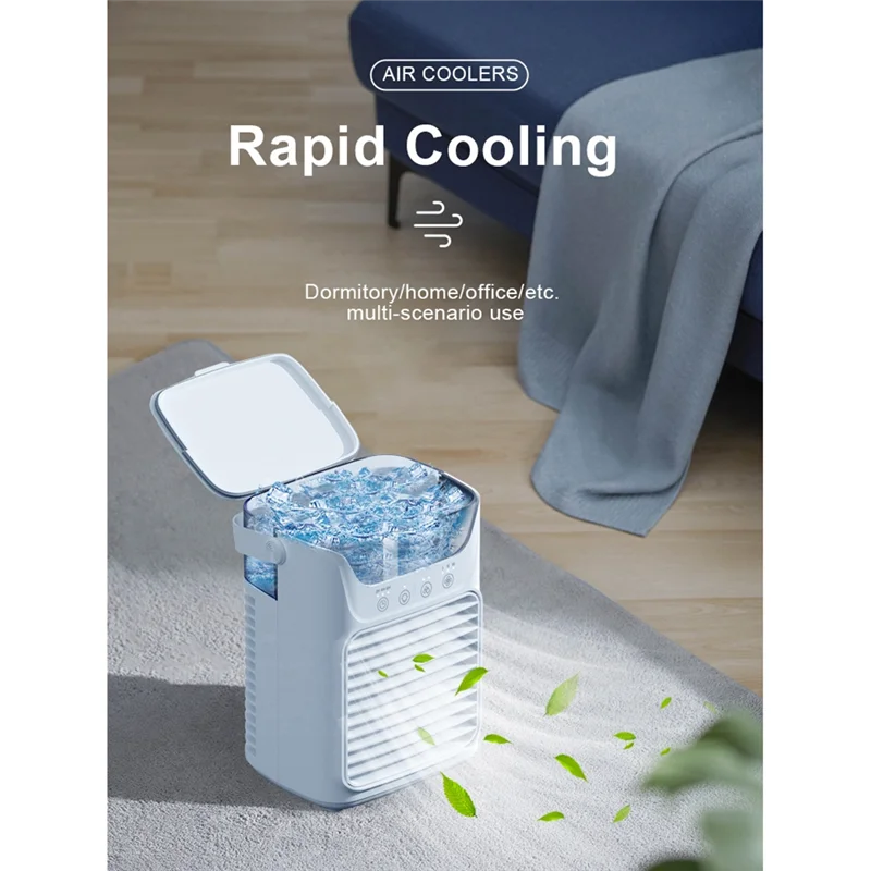 LITE-ポータブルエアコンファン ミニエアコン 3段階風量調節 加湿機能付き ルーム/寝室/オフィス/デスク用