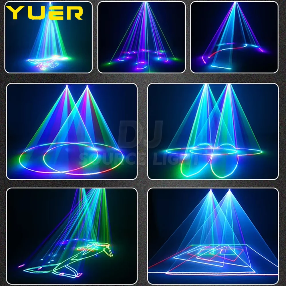 10W RGB Full color 3D Animation Moving Head Laser Light High Brightness DJ Lighting Equipment Professional Stage Lights for Club