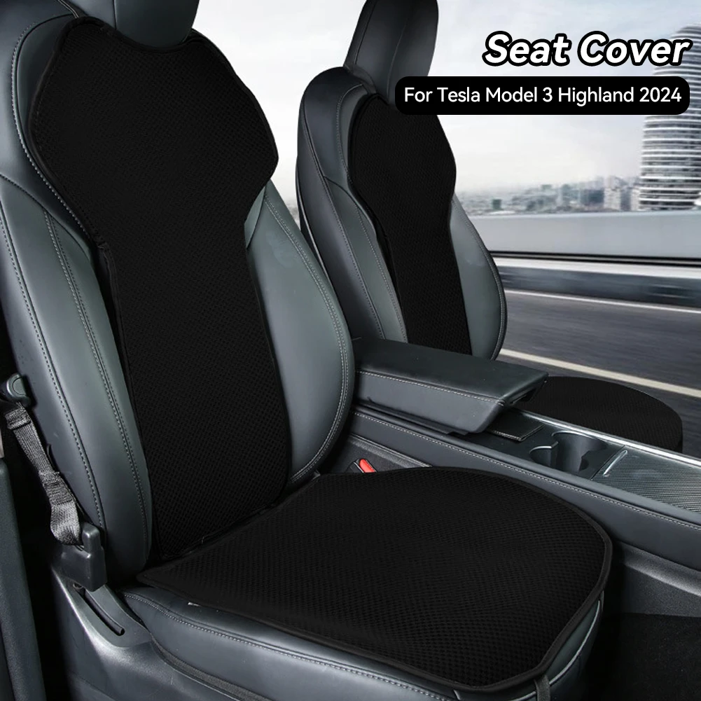 Car Seat Cover Cushion for Tesla Model 3 Highland 2024 Ice Silk Seat Cover Breathable Seat Car Interior Accessories