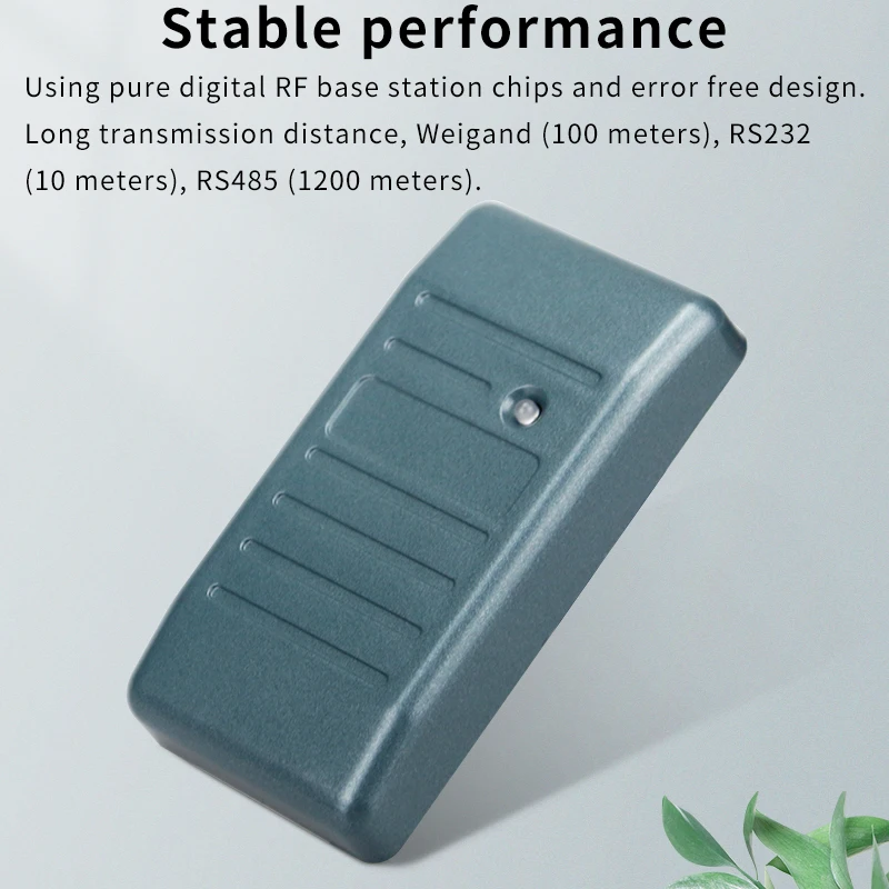Compact Waterproof 125kHz ID Proximity RFID Reader, Supports RS485/RS232/TTL/Wiegand26/34, Suitable for Access Control Systems