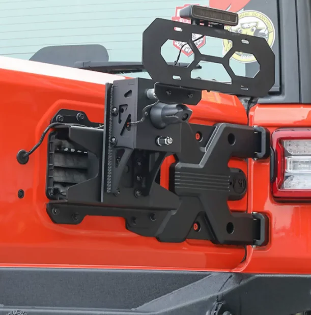 A dobradiça de reforço da porta traseira MK é adequada para 18-22 Wrangl Er JL Acessórios modificados TF Conjunto de estrutura de pneu sobressalente reforçado