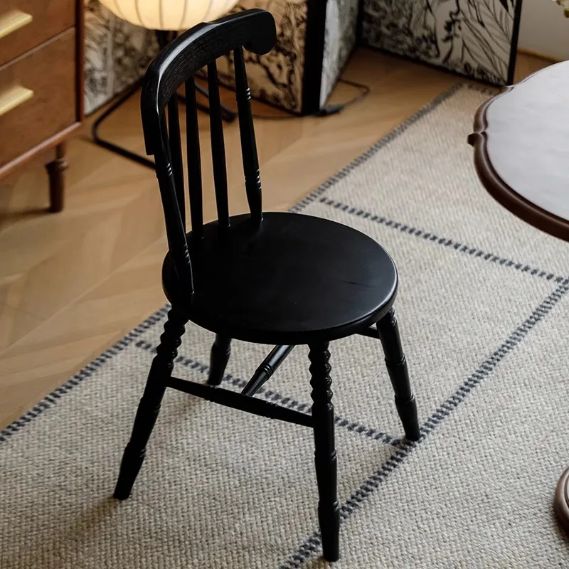 Retro, solid wood, French, dining chair, home, study, dining room, simple