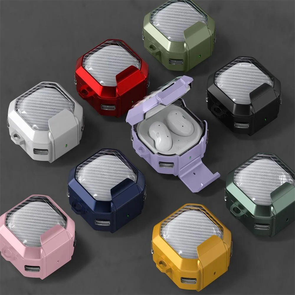 Earphone Case for Samsung Galaxy Buds Live FE Buds 4 2 Pro Headphone Protective Cover Soft TPU Shockproof with Hook Holder