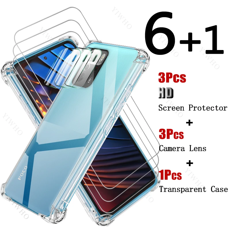 Gehard Glas Beschermende Screenprotector Voor Xiaomi Poco X3 Gt Zachte Siliconen Schokbestendige Case Veiligheidscamera Lens Voor Xiaomi X 3