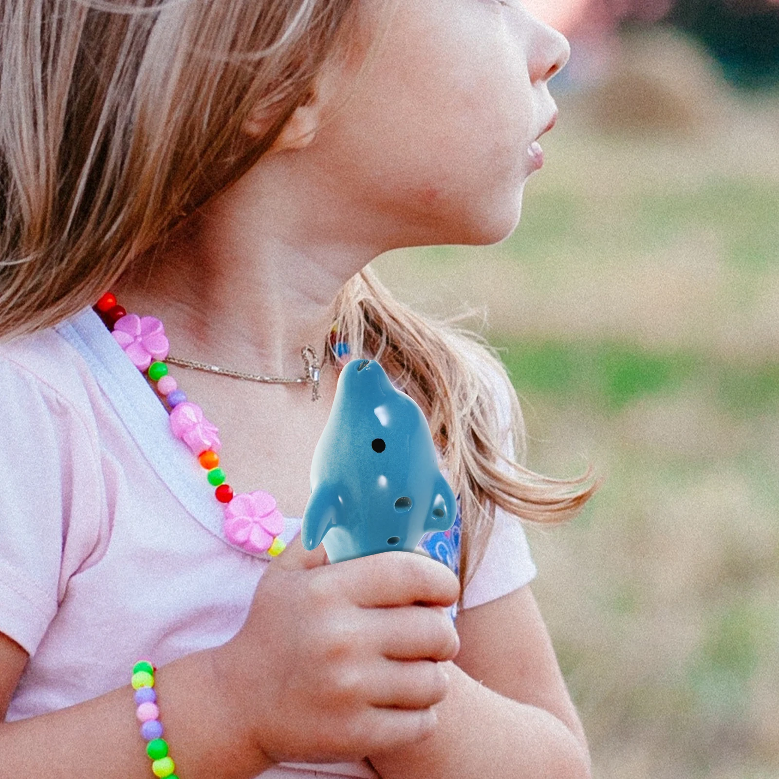 

Small Ceramic Dolphin Ocarina Portable 6-Hole Musical Instrument for Kids Beginners Ocarina Play Small Instrument