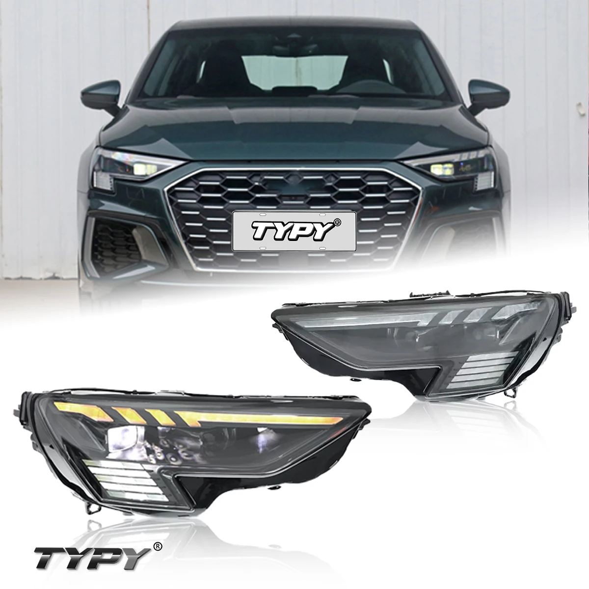 

TYPY New LED Car Headlights For Audi A3 RS 2021-2024 Headlight Signals Auto Accessories Daytime Running Lights