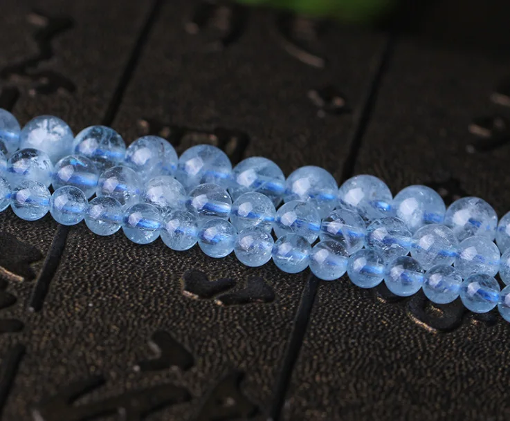 

4mm 5mm 6mm 8mm 10mm Natural Aqurmarinel Beads Gemstone For Jewelry Diy Bracele Necklace Strand 15" Drop Shipping