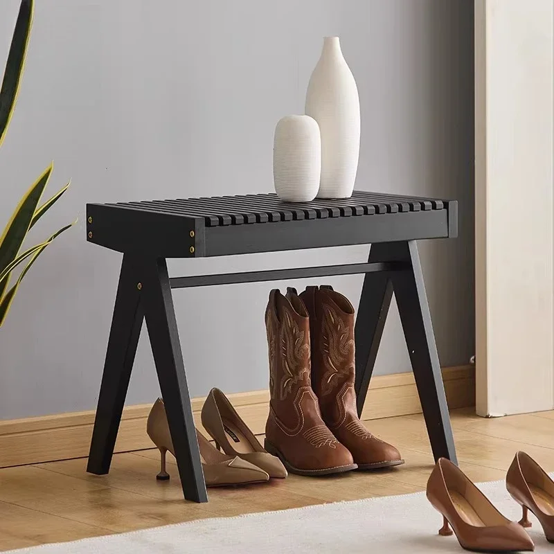Sword slaves can sit in the door, shoe stool, tail stool, household wabi wind, bedside stool, high-end fitting room, shoe stool
