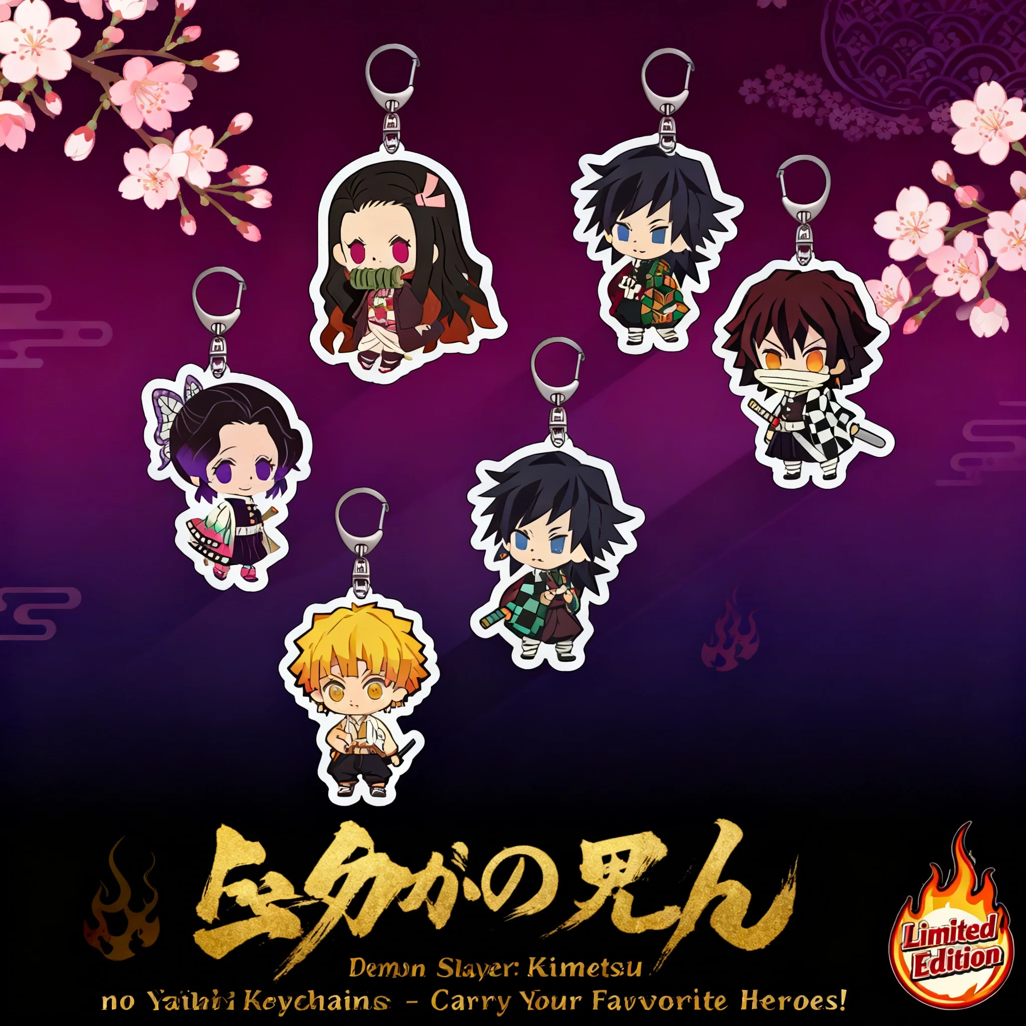 

Anime Demon Slayer Acrylic Keychain Series Creative Pendant Tanjiro Kamado Nezuko Zenitsu Agatsuma Accessories Gift for Fans