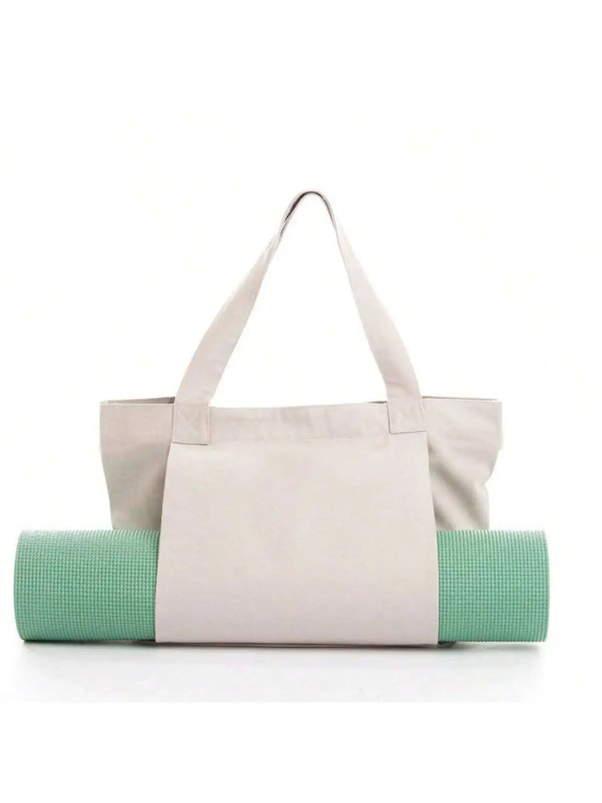 Yoga-Tasche, Sporttasche für Damen, Yogamatten-Tragetasche, Canvas-Tasche für Pilates, Schultertasche für Reisen, Büro, Strand und Training. – Detail 6