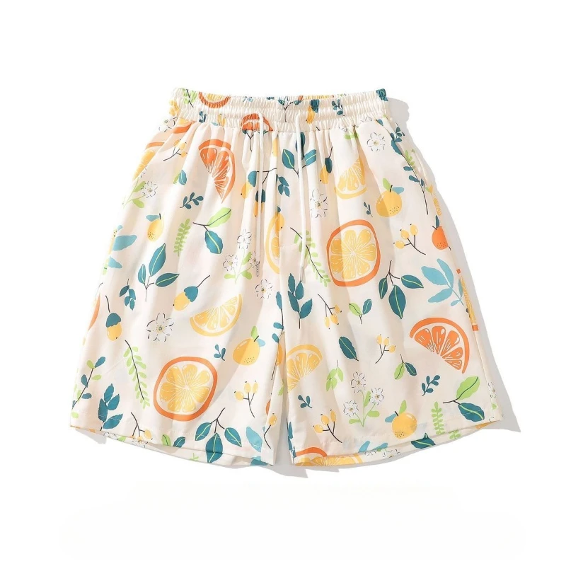 

2026 Men's Oil Painting Floral Shorts Korean Retro Streetwear Quick Dry Beach Pants Lightweight Summer Casual 5 Inch Inseam