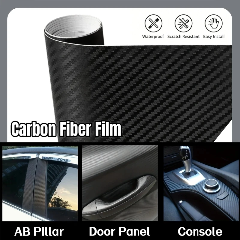 

Carbon Fiber Vinyl Self-Adhesive Film Car Motorcycle Sticker Waterproof Decorative Auto Interior Protector Film Car Accessories