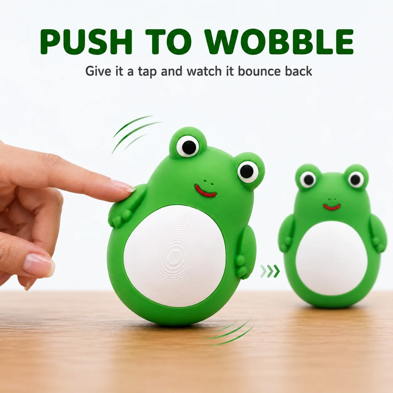 Rafford Cute Frog Roly-Poly Toy, Self-Righting Wobble Desk Toy, Fun Stress Relief Toy for Kids & Adults