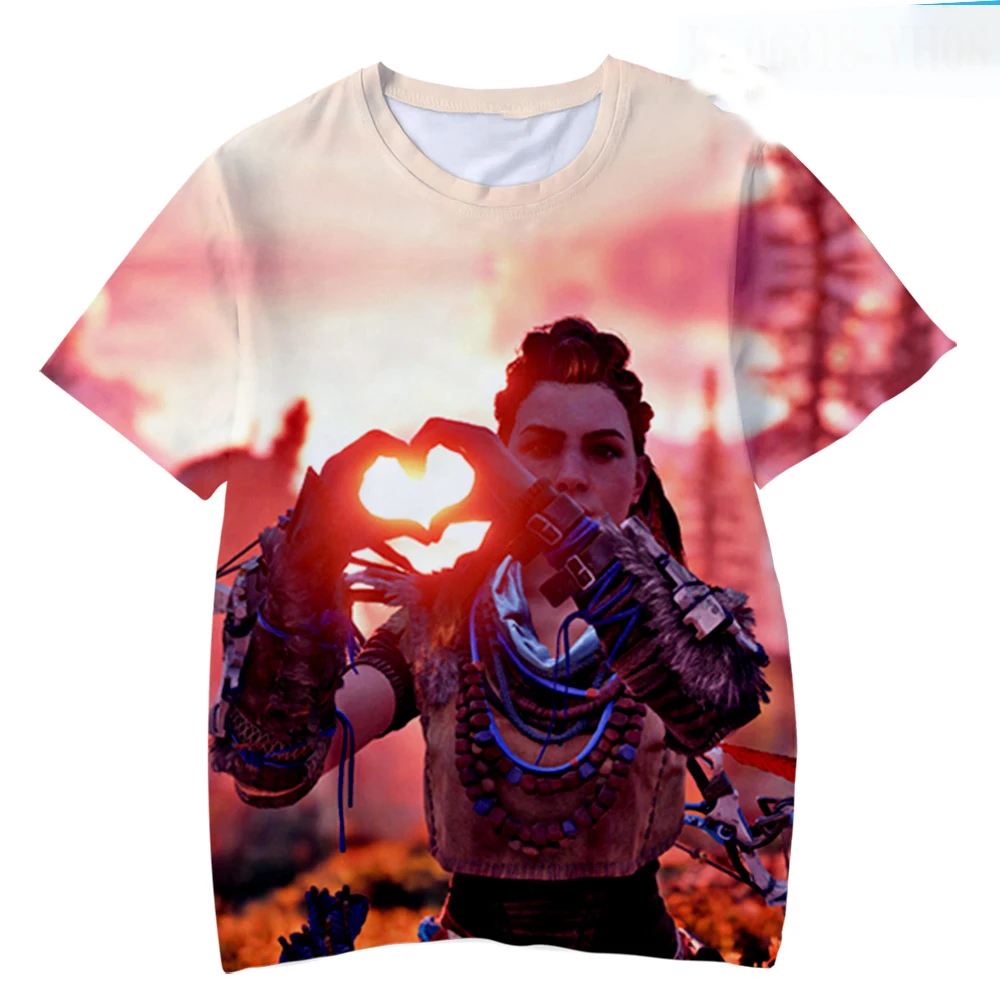 Cartoons Horizon Zero Dawn T-Shirt 3D Print Summer T Shirt Fashion Kids Casual Boys Girls Unisex Crew Neck Kawaii Tshirt Tops