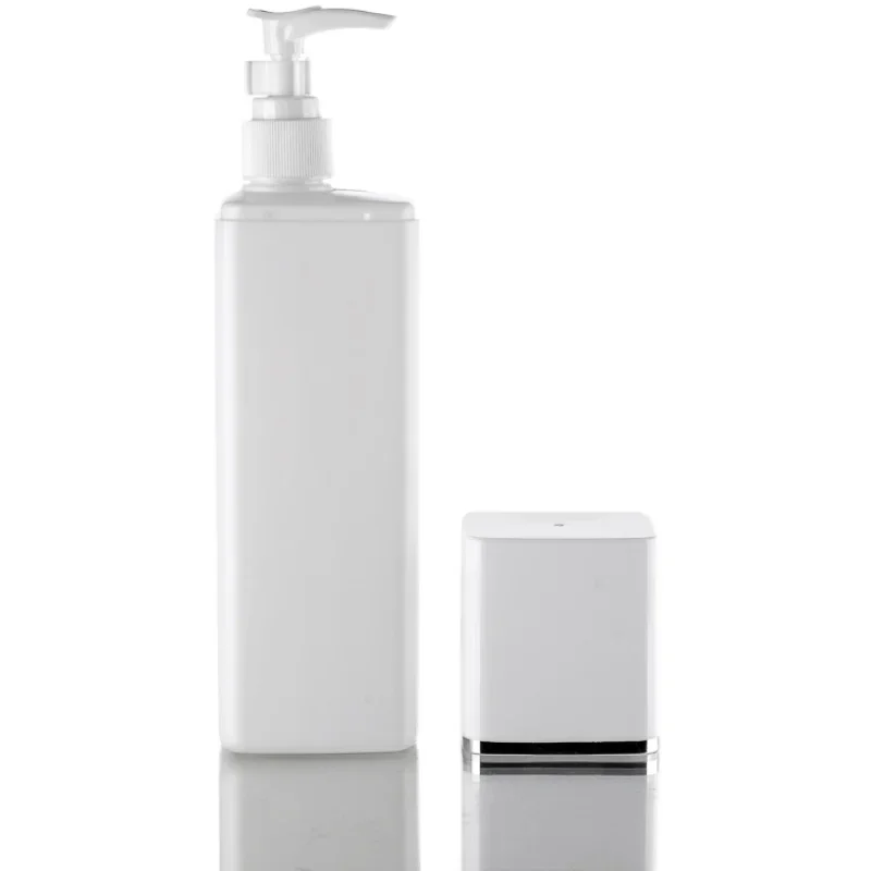 300ml400ml 500ml Square Lotion Bottle with Silver Edge Cover Body Wash Shampoo Bottle Empty Container Pump Bottle for Cosmetics