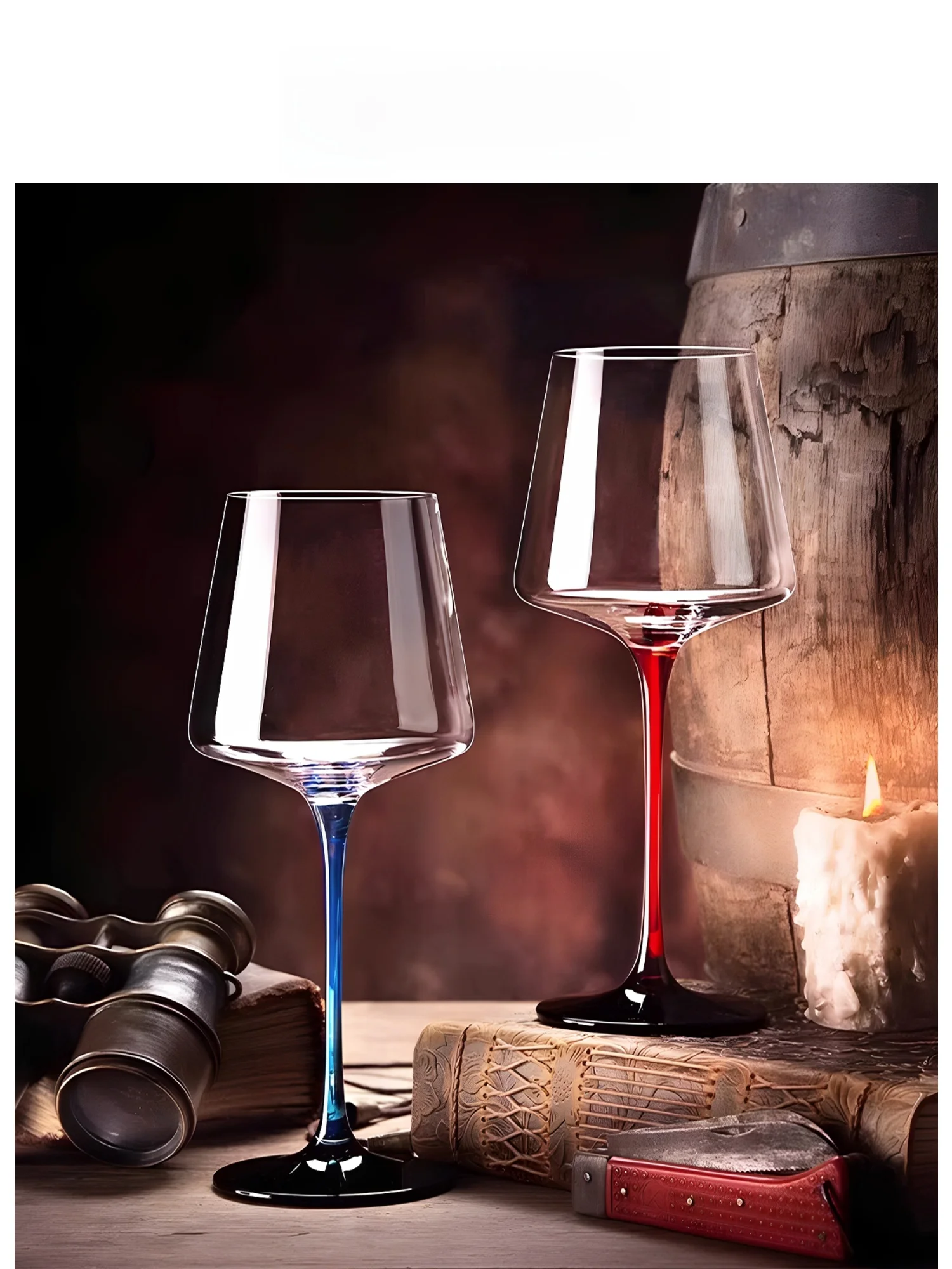 

Бокал для вина EKU Pro Luxury Large Red Wine Glass с красными и синими элементами, европейский хрустальный бокал для домашнего использования, бесплатная доставка.