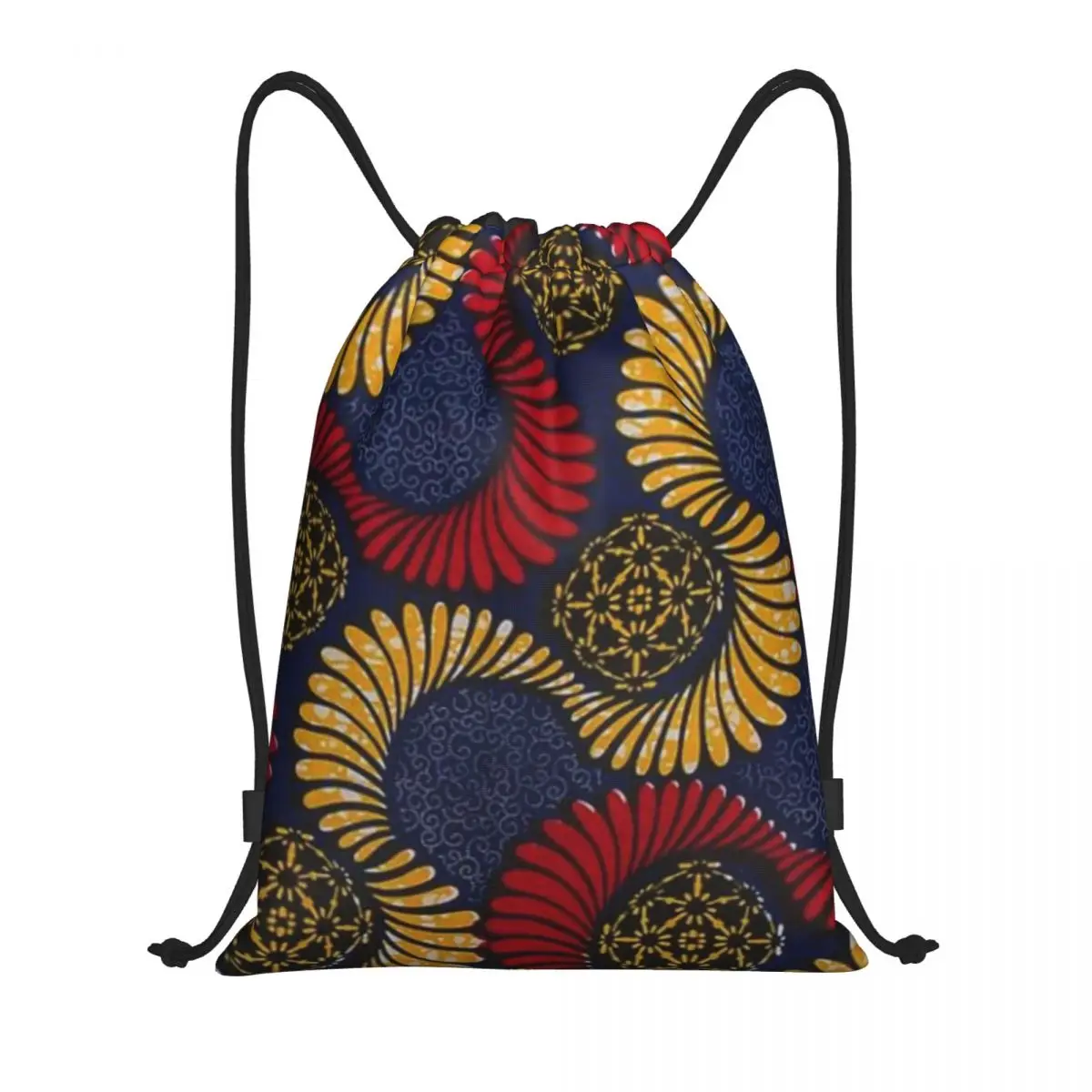 

Custom Ankara African Pattern Drawstring Backpack Women Men Gym Sport Sackpack Traditional Africa Ethnic Art Training Bag Sack