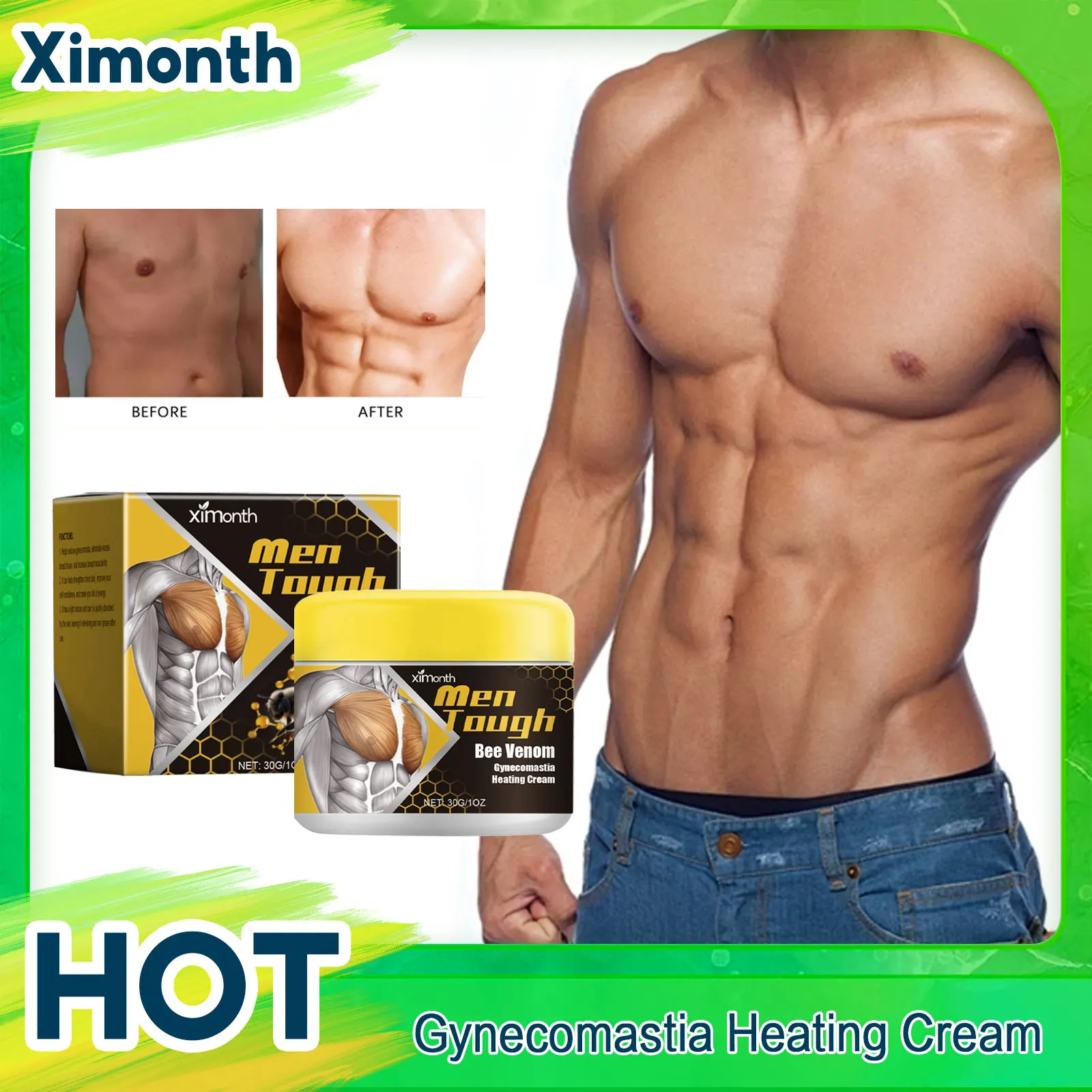 Abdominal Muscle Sculpting Cream Firming Shrink Chest Anti Cellulite Fat Reduction Balance Hormones Levels Gynecomastia Removal