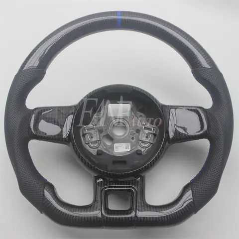 Replacement Real Carbon Fiber Steering Wheel with Leather for VW Volkswagen Beetle 2012-2019