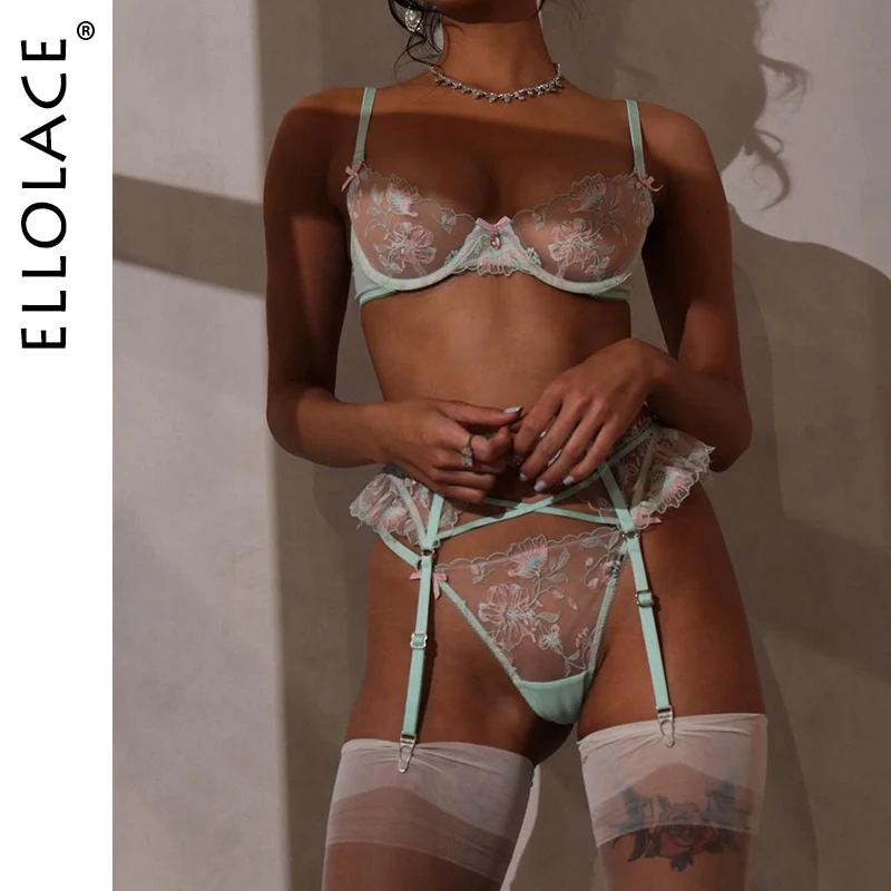 

Ellolace Fairy Lingeries Sexy Hot Fancy Floral Transparent Daring Lingerie Attractive Chest Suspenders Erotic Luxury Intimate