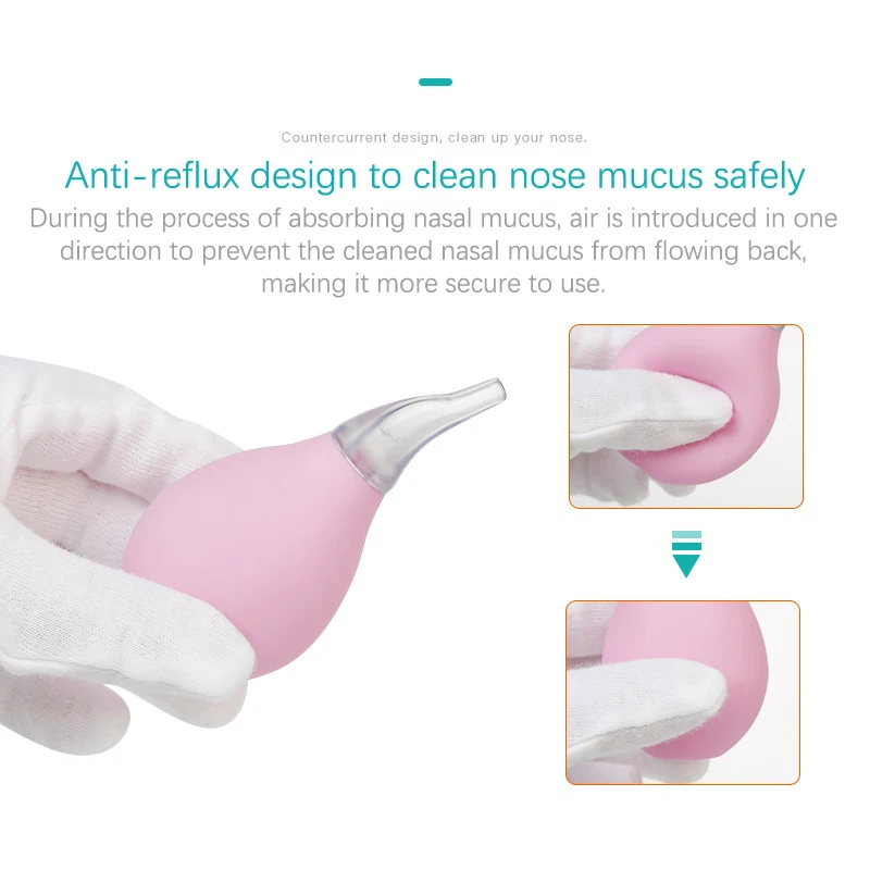 Water Drop Kid Nasal Aspirator Manual Soft Baby Nasal Aspirator Suction Pump Safe Hygienic Nose Cleaning Tool Infant Health Care