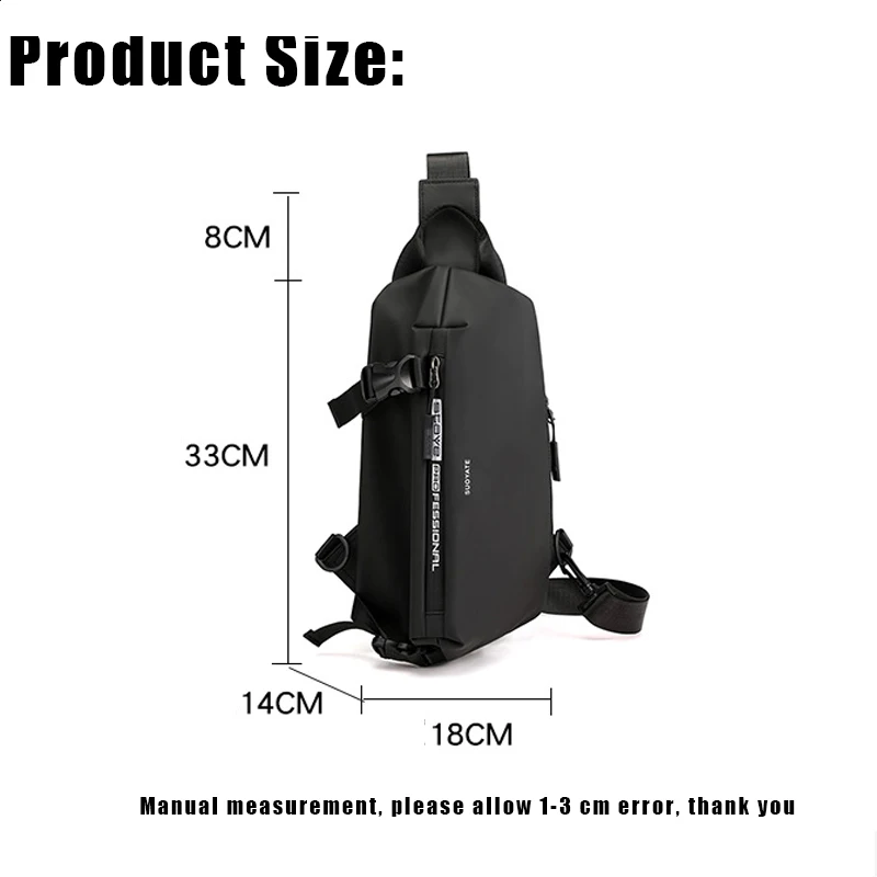 YoReAi Casual Chest Bag Sling Shoulder Men's Bags Multifunctional Fashion Young Men Messenger Packet Daily Picnic Nylon Handbag