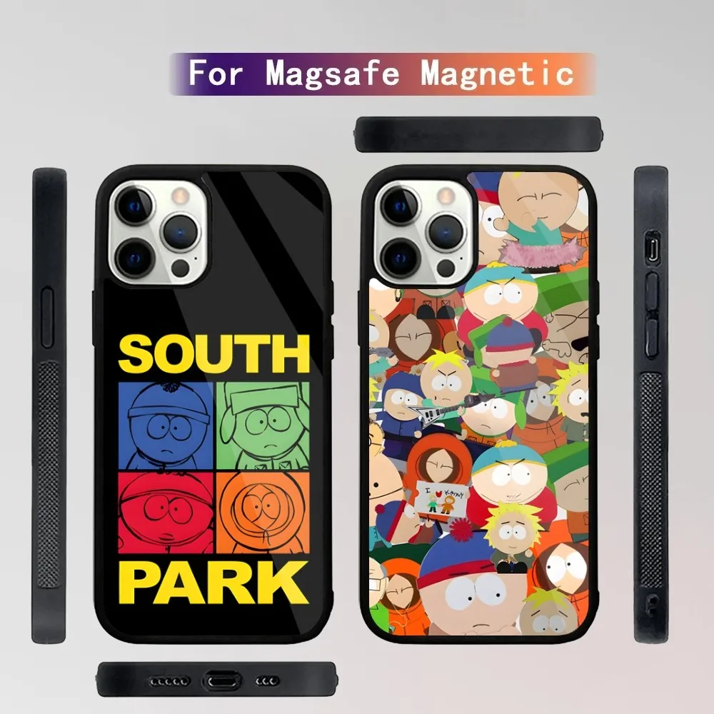 S-South Cartoon P-Park Phone Case For iPhone 16,15,14,13,12,11,Plus,Pro,Max Mini Magsafe Magnetic Wireless Charging