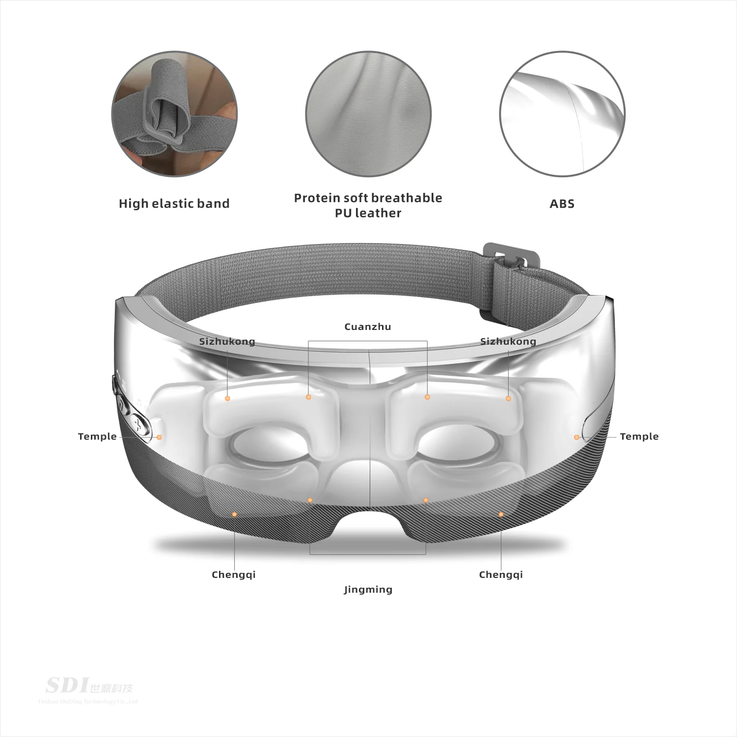 スマートライブラリーABS充電式電動アンチリンクルアイリラックスケアマッサージャーアイマッサージャーツール（温熱圧縮機能付き）