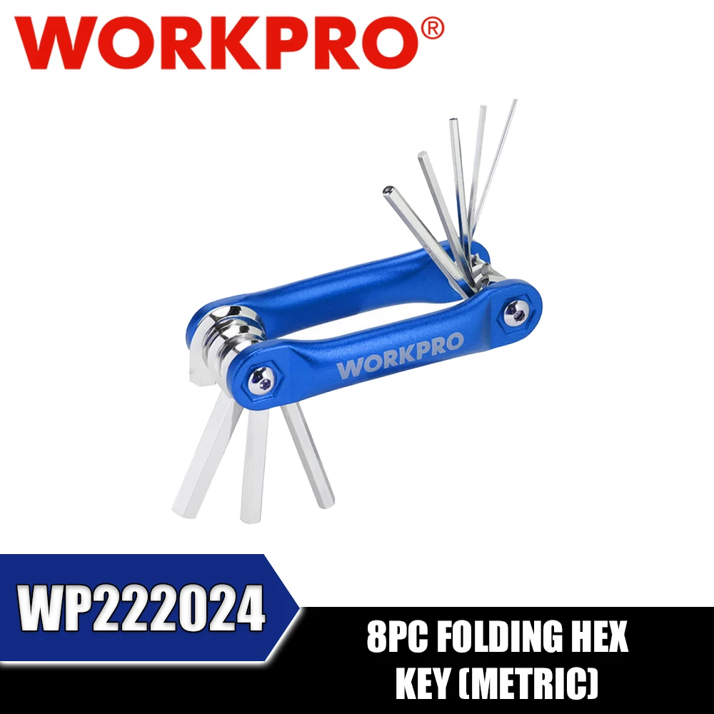 WORKPRO WP222024 8PC Folding Hex Key (Metric) Power Tool Accessories