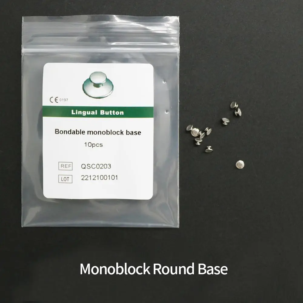 50Packs 10pcs/Pack Dental Lingual Button Monoblock Round Base